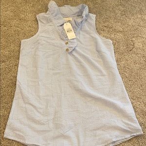Women’s seersucker sleeveless top